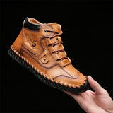 Men's Embossed Cowhide Ankle Boots