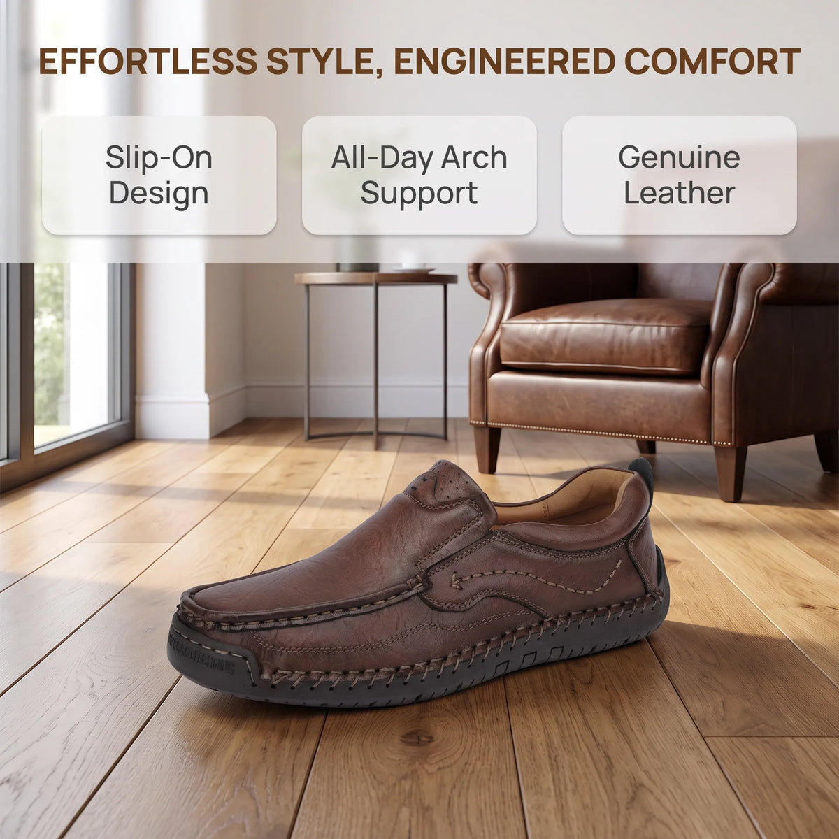 Men’s Full Grain Leather Orthopedic Loafers