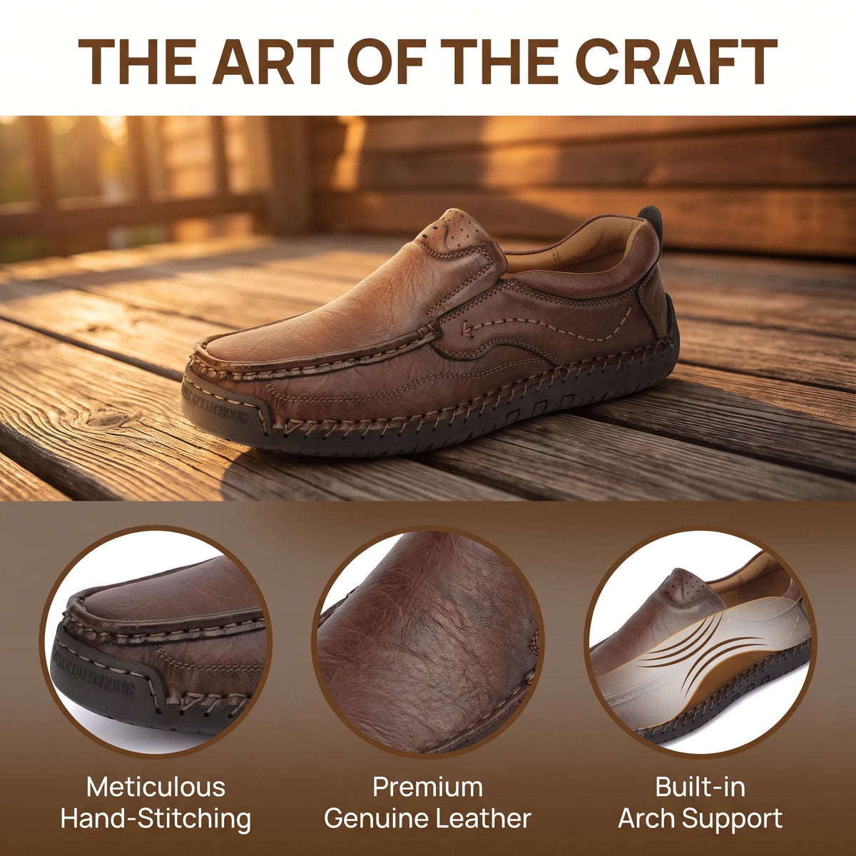 Men’s Full Grain Leather Orthopedic Loafers
