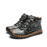 Men's Embossed Cowhide Ankle Boots