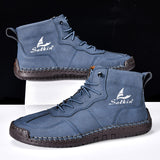 Men's Orthopedic Leather Boots – Waterproof, Non-Slip, Arch Support, Wide Toe, Shock-Absorbing