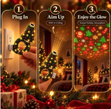 🎄Flexible USB Christmas Tree Projection Lamp - Festive Atmosphere Night Light (Includes 6 Slides)