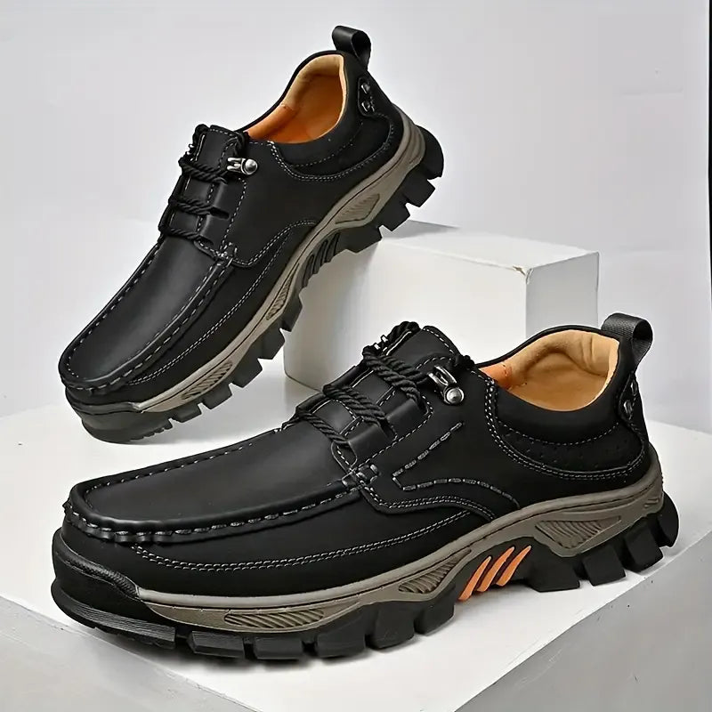 Men's Genuine Leather Slip-On Loafers with Arch Support