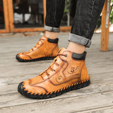 Men's Embossed Cowhide Ankle Boots