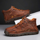 Men's Leather Lace-Up Mid-Top Walking Boots