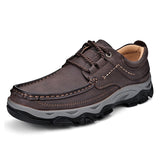 Men's Lightweight Breathable Leather Walking Loafers – Non-Slip