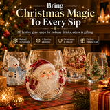 🎄Magical 3D Christmas Glass Cups – Santa, Reindeer, Snowman & Tree