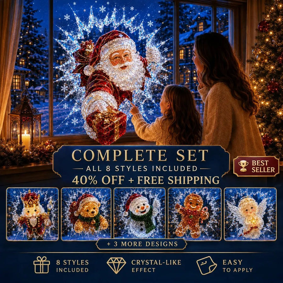 🎄 3D Crystal Christmas Window Decal