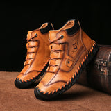 Men's Embossed Cowhide Ankle Boots