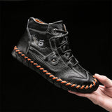Men's Embossed Cowhide Ankle Boots
