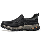 Men's Easy-On Genuine Leather Slip-On Walking Shoes