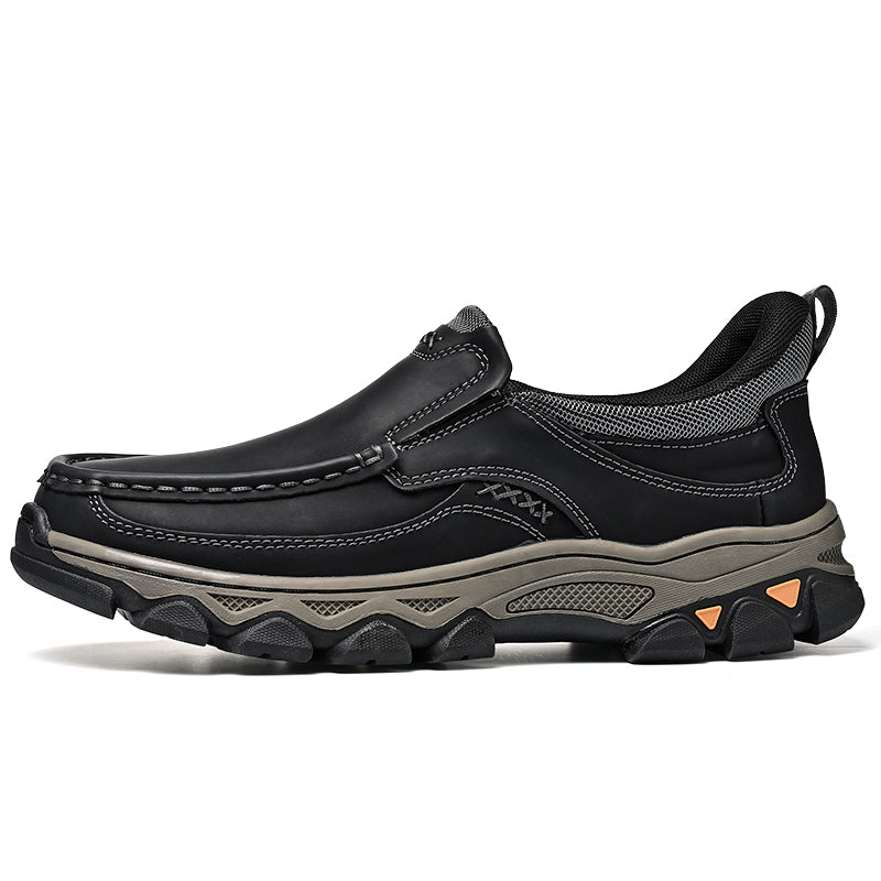 Men's Easy-On Genuine Leather Slip-On Walking Shoes