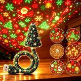 🎄Flexible USB Christmas Tree Projection Lamp - Festive Atmosphere Night Light (Includes 6 Slides)