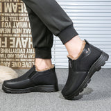 Men's Winter Fleece Waterproof Warm Non-Slip Orthopedic Shoes Snow Ankle Boots (Medical Certification)