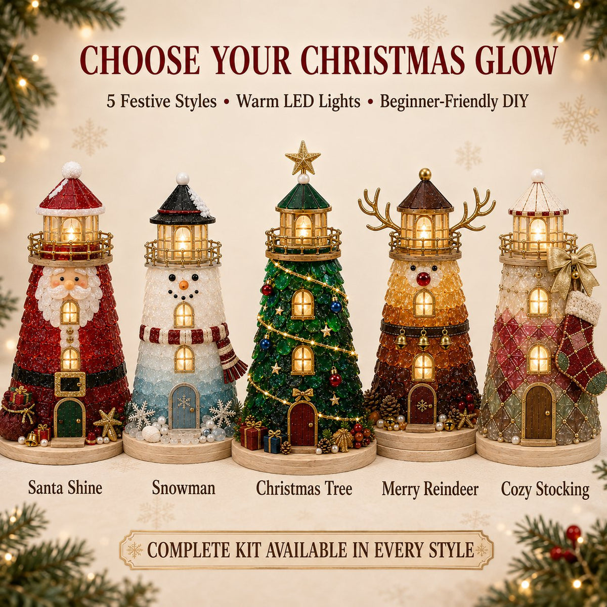 🎄 DIY Lighted Christmas Lighthouse Kit
