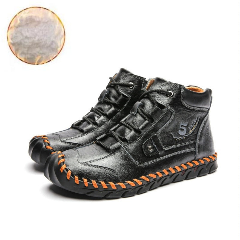 Men's Embossed Cowhide Ankle Boots