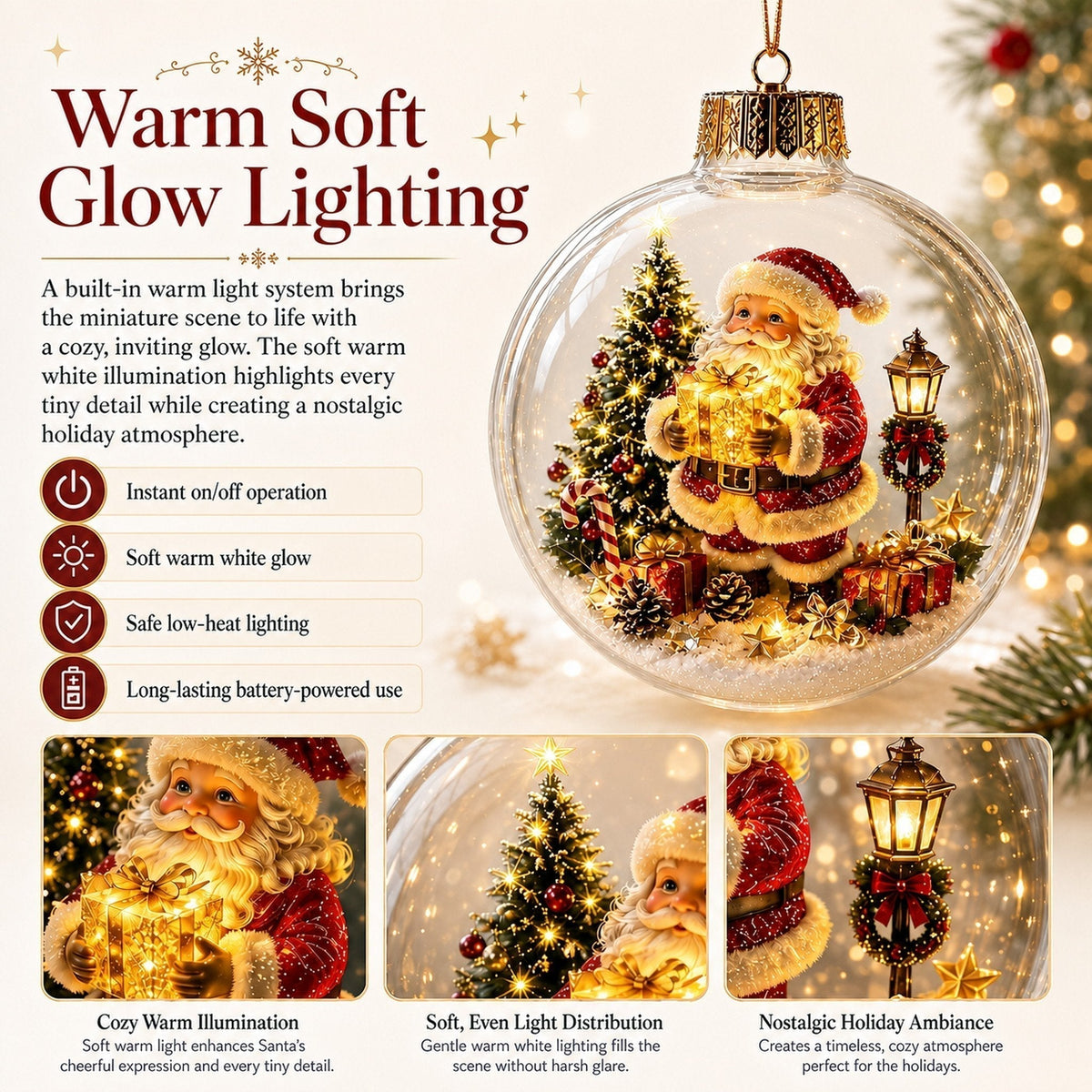 🎄🔮Light-Up Christmas Diorama Ornament – A Tiny Winter Wonderland🔮🎊