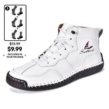 Men's Orthopedic Leather Boots – Waterproof, Non-Slip, Arch Support, Wide Toe, Shock-Absorbing