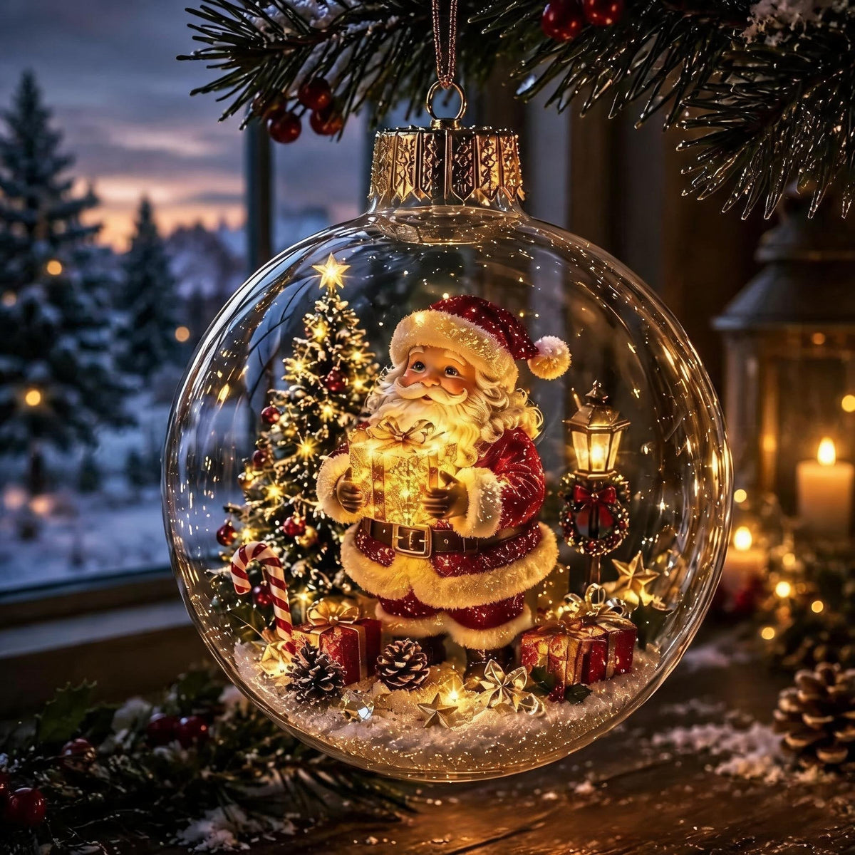 🎄🔮Light-Up Christmas Diorama Ornament – A Tiny Winter Wonderland🔮🎊