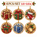 🎁🎄DIY Diamond Painting Christmas Ornaments Kit - Holiday Home Decor (6/12 Pcs)