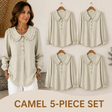 FINAL CLEARANCE - Women's Ruffle-Collar Long-Sleeve Button-Placket Blouse
