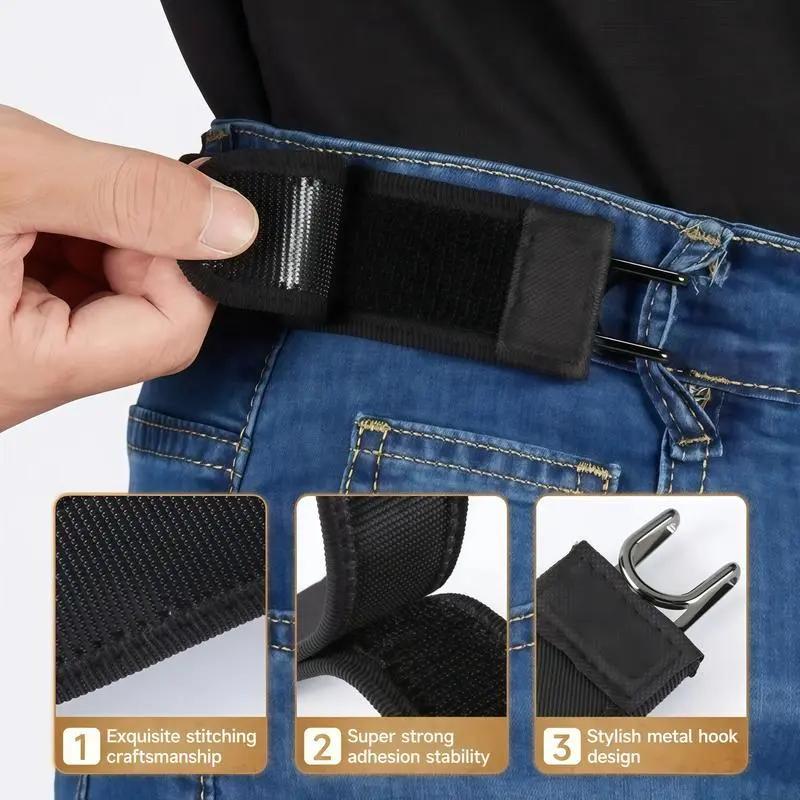 👖Buckle-Free Invisible Elastic Belt - Flat Adjustable Stretch Fit for Jeans & Pants