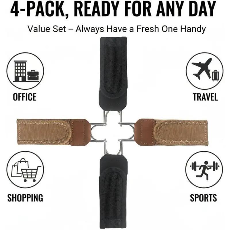 👖Buckle-Free Invisible Elastic Belt - Flat Adjustable Stretch Fit for Jeans & Pants