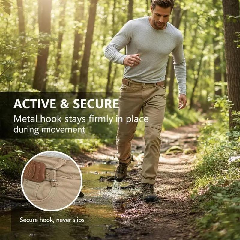 👖Buckle-Free Invisible Elastic Belt - Flat Adjustable Stretch Fit for Jeans & Pants