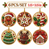 🎁🎄DIY Diamond Painting Christmas Ornaments Kit - Holiday Home Decor (6/12 Pcs)