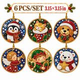 🎁🎄DIY Diamond Painting Christmas Ornaments Kit - Holiday Home Decor (6/12 Pcs)