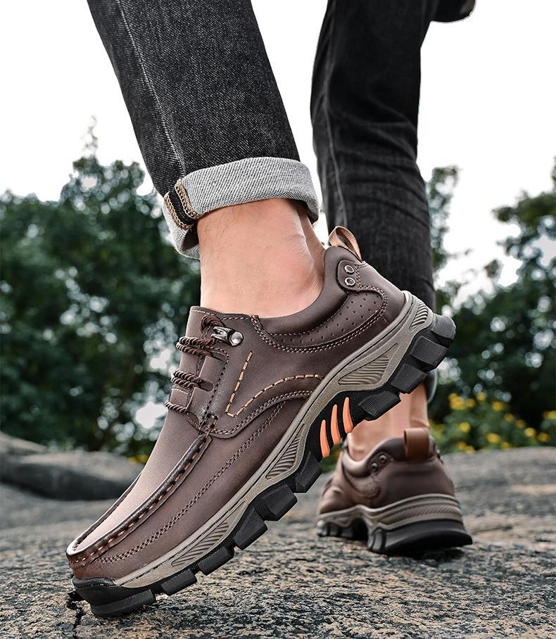 Men's Genuine Leather Slip-On Loafers with Arch Support