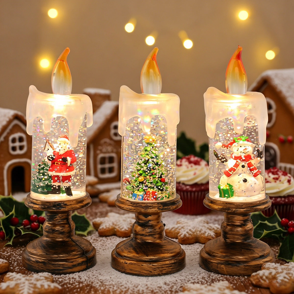 🎄 Christmas Snowfall Candle Night-Light