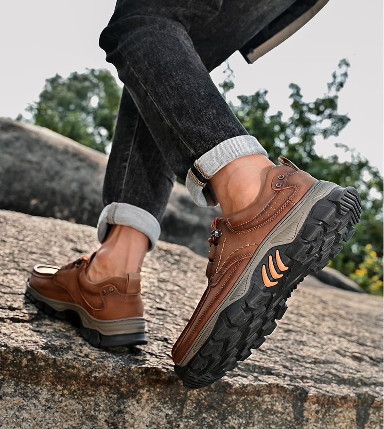 Men's Genuine Leather Slip-On Loafers with Arch Support