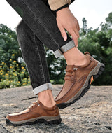 Men's Genuine Leather Slip-On Loafers with Arch Support