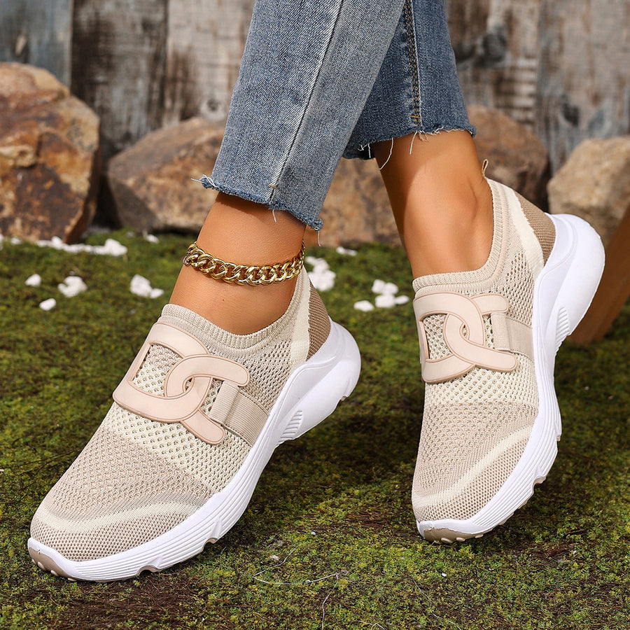 Women's Stylish Flyknit Lightweight Soft Sole Breathable Casual Shoes