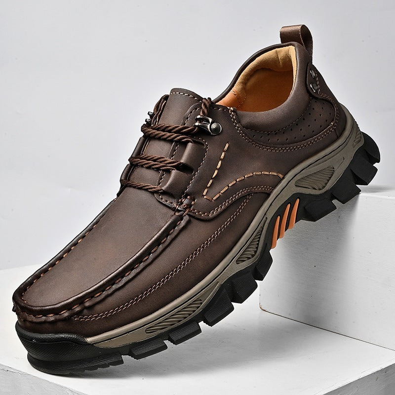 Men's Genuine Leather Slip-On Loafers with Arch Support