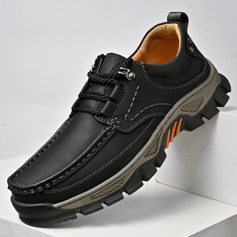 Men's Genuine Leather Slip-On Loafers with Arch Support