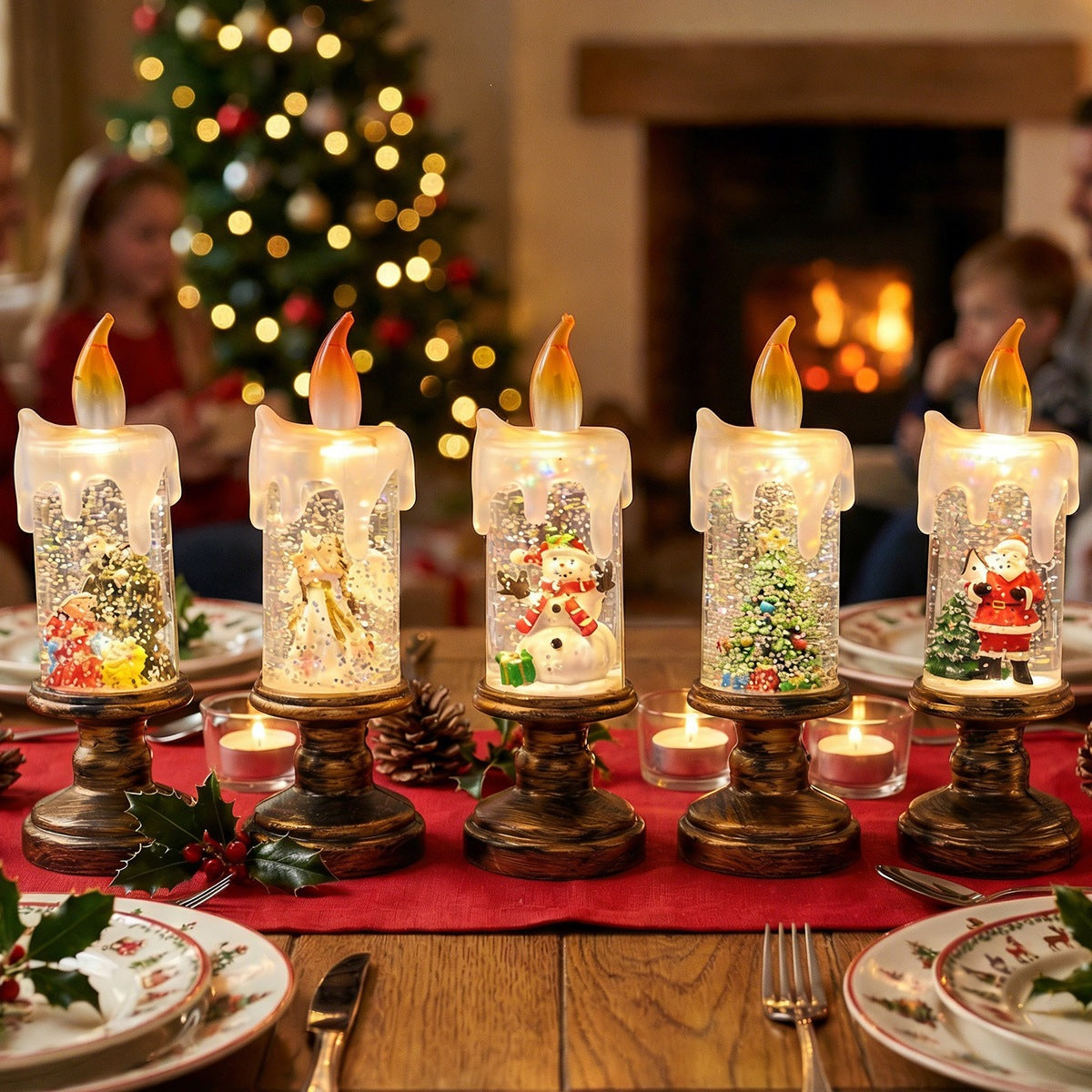 🎄 Christmas Snowfall Candle Night-Light