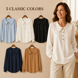 FINAL CLEARANCE - Women's Ruffle-Collar Long-Sleeve Button-Placket Blouse