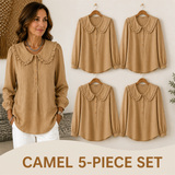FINAL CLEARANCE - Women's Ruffle-Collar Long-Sleeve Button-Placket Blouse