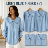 FINAL CLEARANCE - Women's Ruffle-Collar Long-Sleeve Button-Placket Blouse