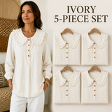 FINAL CLEARANCE - Women's Ruffle-Collar Long-Sleeve Button-Placket Blouse