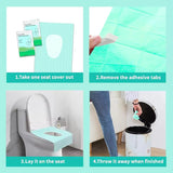 Extra-Large Waterproof Disposable Toilet Seat Covers - Non-Slip & Individually Wrapped