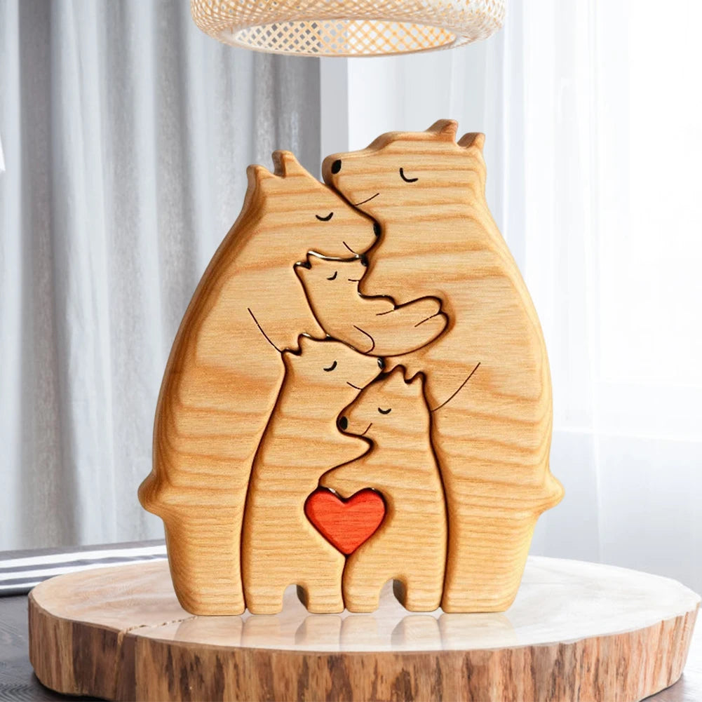 Personalized Wooden Bears Family Puzzle - Engrave yours today!