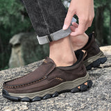 Men's Easy-On Genuine Leather Slip-On Walking Shoes