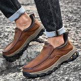 Men's Easy-On Genuine Leather Slip-On Walking Shoes