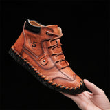 Men's Embossed Cowhide Ankle Boots