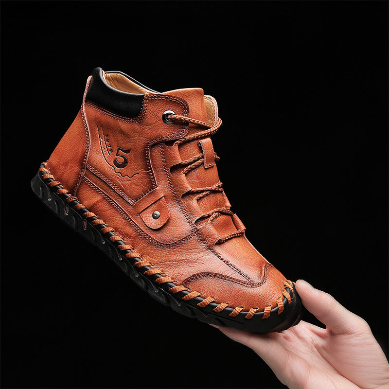 Men's Embossed Cowhide Ankle Boots