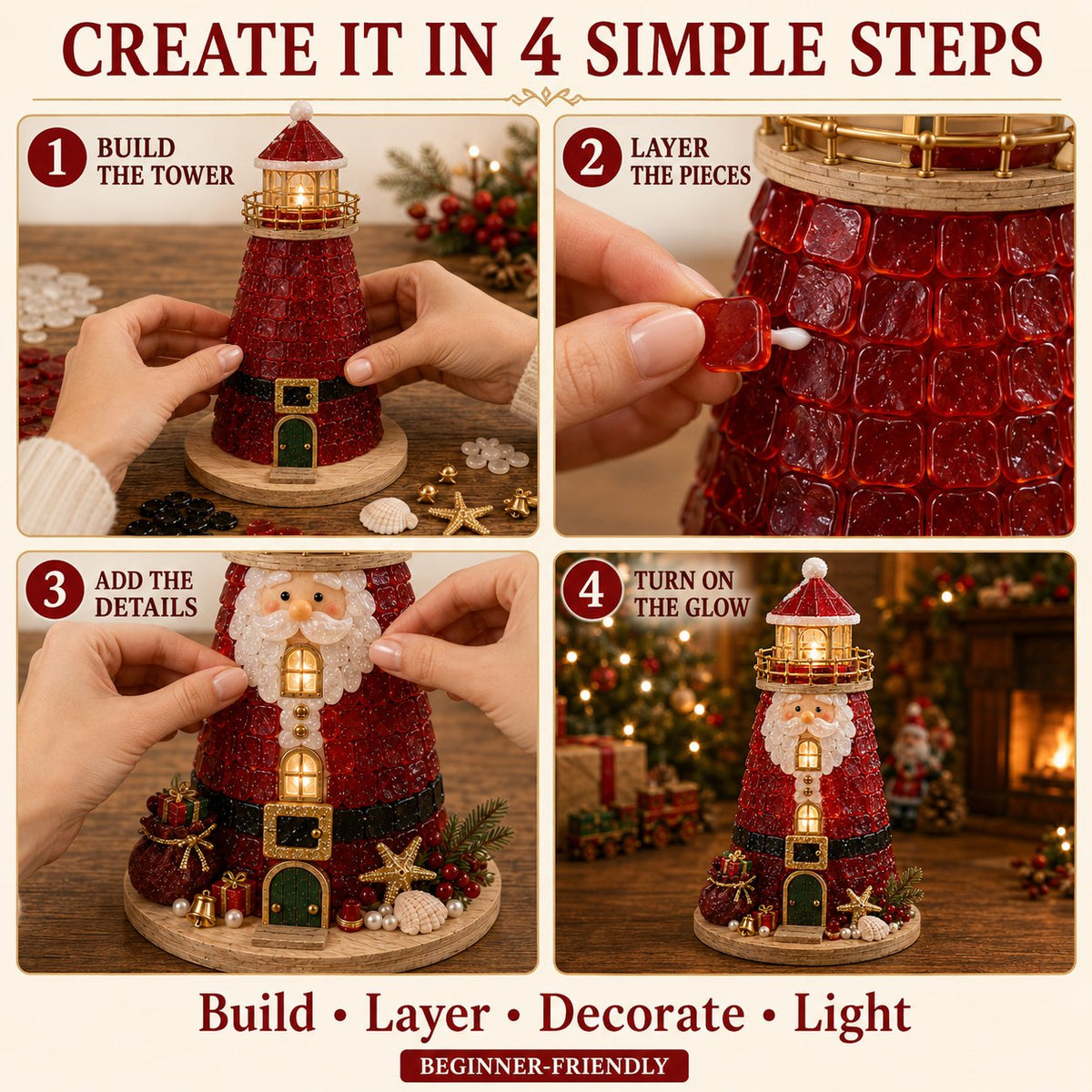 🎄 DIY Lighted Christmas Lighthouse Kit