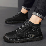 Men's Leather Lace-Up Mid-Top Walking Boots